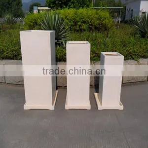 2014 Gardening Pots Planters White Tall Magnesium Planter Pots 3pcs/set For Sale thumbnail-1