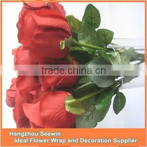 Decorative Cheap Artificial Red Rose Flower thumbnail-1