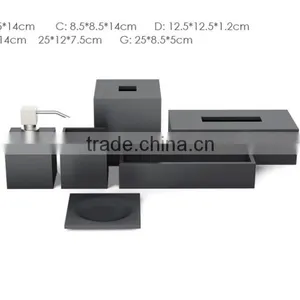 White Marble Bathroom Accessories Set Bathroom Accessory thumbnail-6