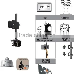 24 to 32 Inch LCD Aluminum Monitor Arm DESK Clamp Mount RACK thumbnail-1