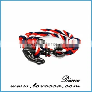 New Arrival Custom Anchor Nautical Hook Cotton Rope Bracelet Anchor Bracelet for Men thumbnail-2