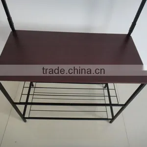 Metal Wood Entryway Bench Storage Standing Hallway Umbrella Hat Coat Shoe Rack thumbnail-3