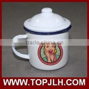 Blank Coated Customed Logo Printing Enamel Coffee Mugs thumbnail-6