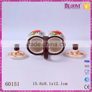 White Ceramic Decal Desgin Tableware Gravy Boat Set thumbnail-5
