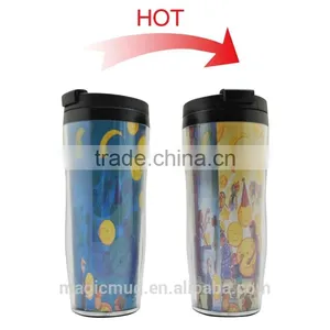 BPA Free Reusable Color Changing Double Wall Insert Plastic Tumbler thumbnail-3