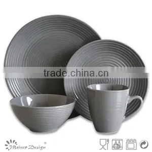 Embossed Dinnerware 16pcs Stoneceramic White Embossed Dinnerware Set Ceramic Embossed Dinnerware thumbnail-5