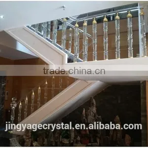 Jingyage Custom Modern New Designs Crystal Stair Balusters Home Stair Decoration Railing Crystal Balustrade Modern Spiral Stair thumbnail-4