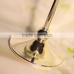 High Quality Candle Lanterns for Weddings Metal Silver Plated Candle Holder With Crystals for Home Decor thumbnail-5