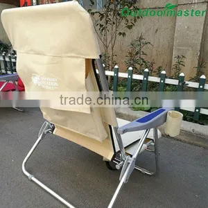 Lightweight Beige Aluminum Folding Backpack Beach Chair thumbnail-4