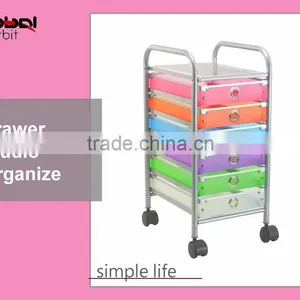 Easy To Move Plastic Drawer Organizer Mobile Office Storage Drawer Trolley Cart thumbnail-3