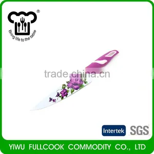 New Coming Trendy Style Flower Pattern No-stick Knife Set With Peeler thumbnail-4