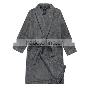 100 Ployester Cationic Coral Fleece Bathrobe, cd Marl Fleece Bathrobe, Heather Fleece Bathrobe, Melange Fleece Bathrobe thumbnail-1