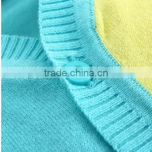 V-neck Button-down Jacquard Kniting Colorful Stripe Baby Sweater Vest thumbnail-2