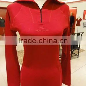 Merino Wool Women Thermal Knitwear Suit of Zip Top thumbnail-1