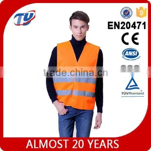 2017 Fluorescent High-vis En471 Orange Traffic Safety Vest thumbnail-1