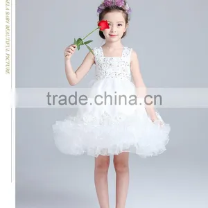 White Ruched Embroidery Flowers Dress Tulle Skirt Cocktail Dresses Ruffle Skirt thumbnail-3