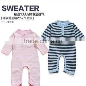 Pure Cotton Handmade Knitting Baby Knitted Romper thumbnail-1