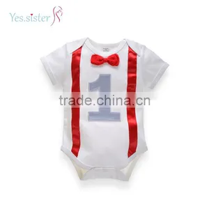 Infant Birthday Wholesale Simple Style 100% Cotton Newborn Baby Wear Clothes thumbnail-3