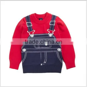 Fashion Style Fake Two Pieces Boys Cotton Sweater thumbnail-1