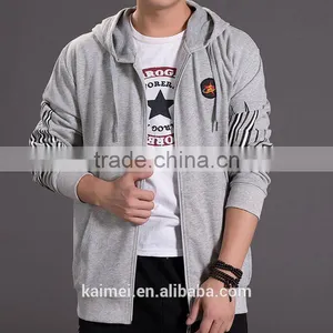 Wholesale Creative Design Eco-friendly Good Quality Eco-friendly Breathable Anti-wrinkle Cute Man Hoodie Zipper CVC(65/35) thumbnail-2