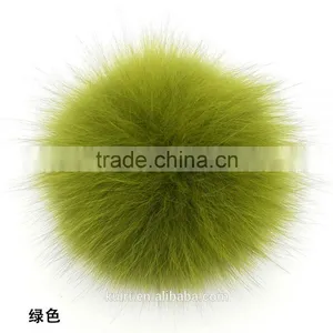 China Handmade Fox Pom Poms With 12cm for Beanie Hat thumbnail-3