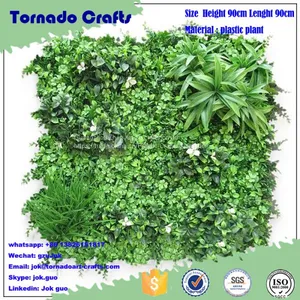 Mixed Grass Artificial Green Plant Wall in Plastic Indoor Outdoor Decoration Iron Shelf Backup High Quality Gardon Ornam thumbnail-2