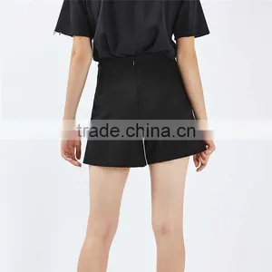 Big Discounts Special Design A-line Tie Waist Black Shorts Womens thumbnail-3
