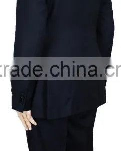 NAAMS MEN'S WOOL 2 BUTTON 2 VENT SLIM FIT SUIT JACKET FLAT FRONT PANT NAVY BIRDSEYE thumbnail-4