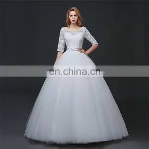 HS1633 2017 Sweetheart Embroidered Luxury Long Sleeve Bridal Gown Chic Wedding Dresses thumbnail-1