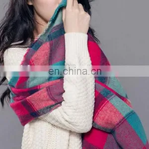 Grid Woolen Fashion Shawls Cross Printed Tartan Western Styles Women Fashion Winter Scarf Scarves thumbnail-4