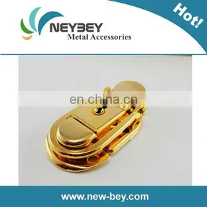 Decorative Metal Suitcase Lock BL411 With Keys in Gold Color thumbnail-1