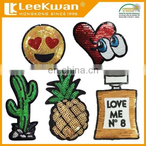Emoji Sequin Patch, Sequin Embroidery Patch, Sequin Applique thumbnail-1