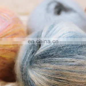 Wholesale Mohair and Wool and Acrylic Blended Fluffy Lace Weight Hand Knitting Yarn Ball for Scarf thumbnail-4