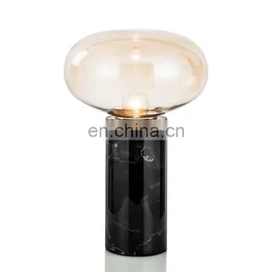 High Quality Modern Black Marble Bedside Table Lamp For Living Room thumbnail-2