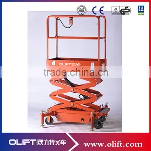 Four Wheels Mini Mobile Scissor Platform Lift From China thumbnail-1