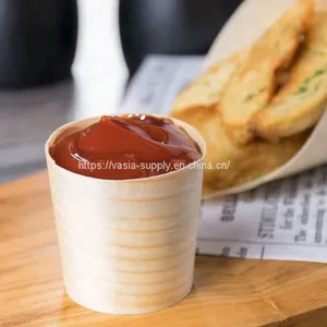 Disposable Bamboo Wooden Cups Dessert Plates Pine Wood Ice Cream Sushi Cones Buy Cup, Wooden Cup, Disposable Sauce Cup thumbnail-1