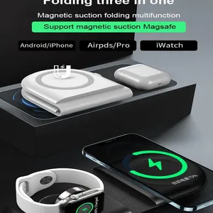 3 In1 Wireless Charger for Iphone 11 Pro X XS Max XR for Apple Watch 5 4 3 2 Airpods Pro Fast Charger Stand For Samsung S20 thumbnail-2