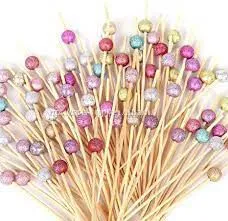 Handmade Cocktail Appetizer Toothpicks Wooden Cocktail Picks Party Diy Decorations 100 Pack thumbnail-1