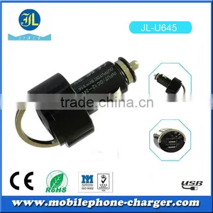 Novel and Fashion Design 12V Socket 5V 3.1A Dual Usb Car Charger With Key Ring and Led Light thumbnail-6