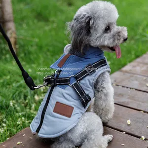 Blue Warm Dog Clothes/ Thicken Winter Small Dog Clothes/ thumbnail-1
