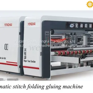Automatic Corrugated Box Folder Gluer Stitching Machine thumbnail-1
