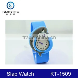Cute Slap Watch for Children Dolphin Design Silicone Slap Watch thumbnail-1