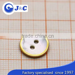 Akoya Shell Buttons With Gold Rim,Agoya Shell Button thumbnail-1