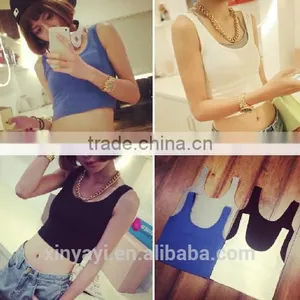 Fashion Sexy Plain Crop Top Wholesale on Website2014/crop Top Made in China Garment Factory thumbnail-1