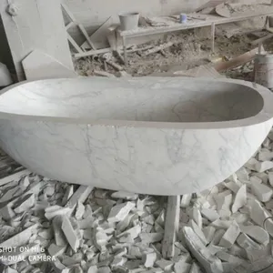 Custom Made Indoor Deep Freestanding Bathtub Modern Fashionable Design Marble Bathroom Oval Bathtubs in Cheap Manufacture Price thumbnail-4