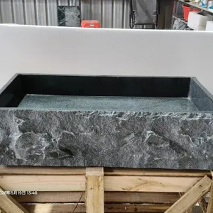 Sesame Black Granite Marble Easy Clean Rectangular Countertop Vessel Sink Factory Direct Wholesale Hand Wash Basin OEM ODM thumbnail-1