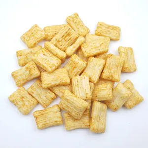 Baked Non-Fried Teriyaki Flavor Rice Crackers, Ribbed Rectangular Japanese Rice Puff Snacks, OEM Private Label Bulk Supply thumbnail-1