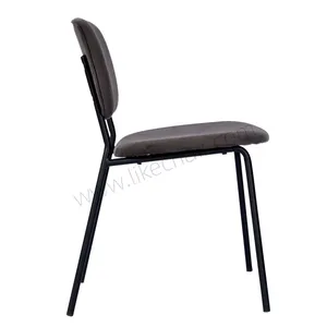 Luxury Modern Velvet Upholstered Dining Chair With Black Ripple Legs for Hotel Use thumbnail-3