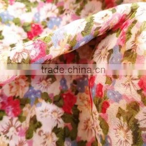 Chiffon Fabric Print Flower Design for Woman Garment thumbnail-2