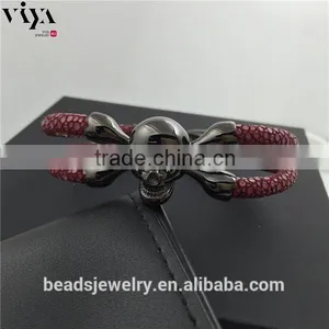 2016 New Handmade Stingray/Python Skin Bracelet Genuine Leather Bracelet Manufacturer thumbnail-5